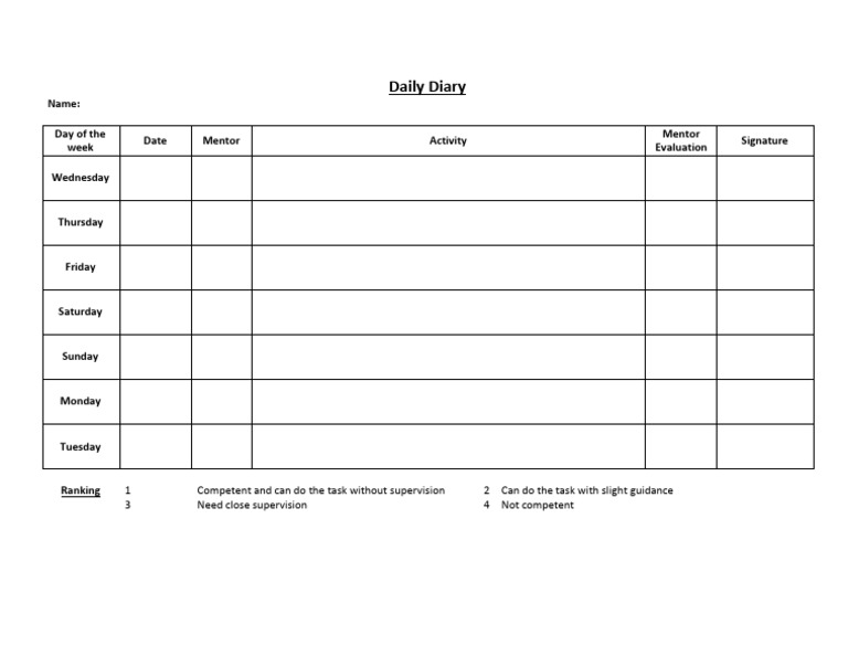 Daily Diary | PDF