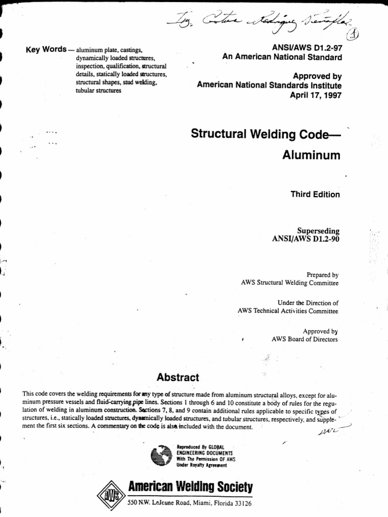 Structural Welding Code-Aluminum | PDF