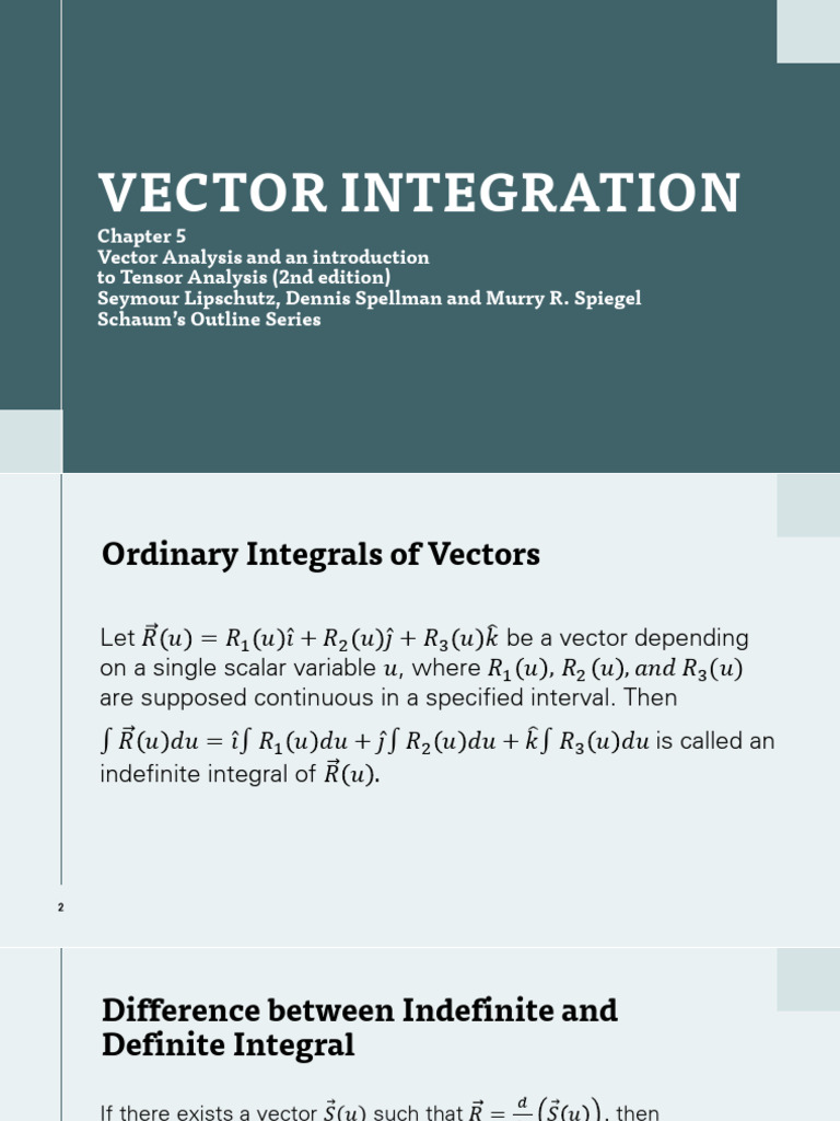 Topics4-VECTOR INTEGRATION | PDF | Integral | Mathematical Objects