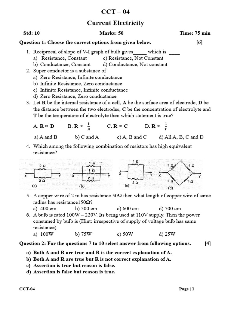 Electricity CCT | PDF | Electrical Resistance And Conductance ...