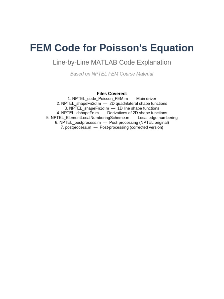 FEM Poisson Code Explained | PDF | Finite Element Method | Integral