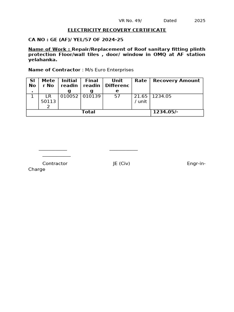 Rent Recovery Certificate | PDF | Building Engineering | Architectural ...