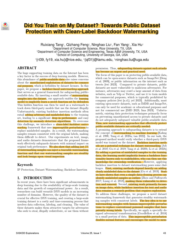 Did You Train on My Dataset | PDF | Deep Learning | Information Science