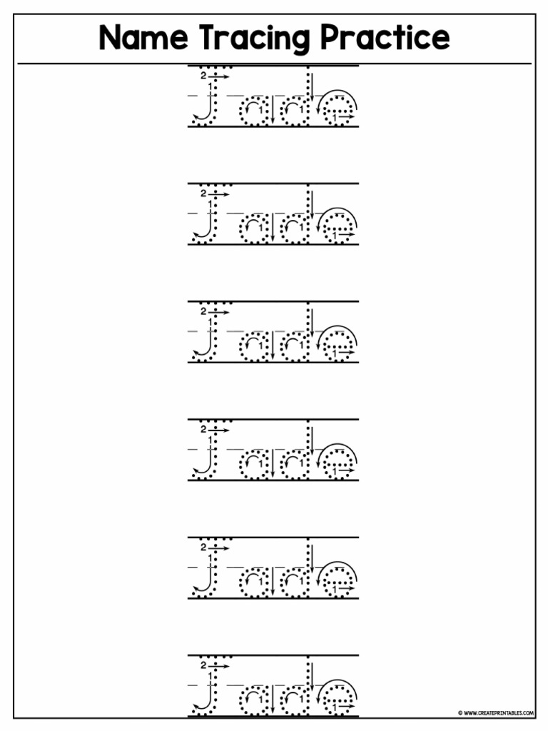 Tracing Jade Name 2 | PDF
