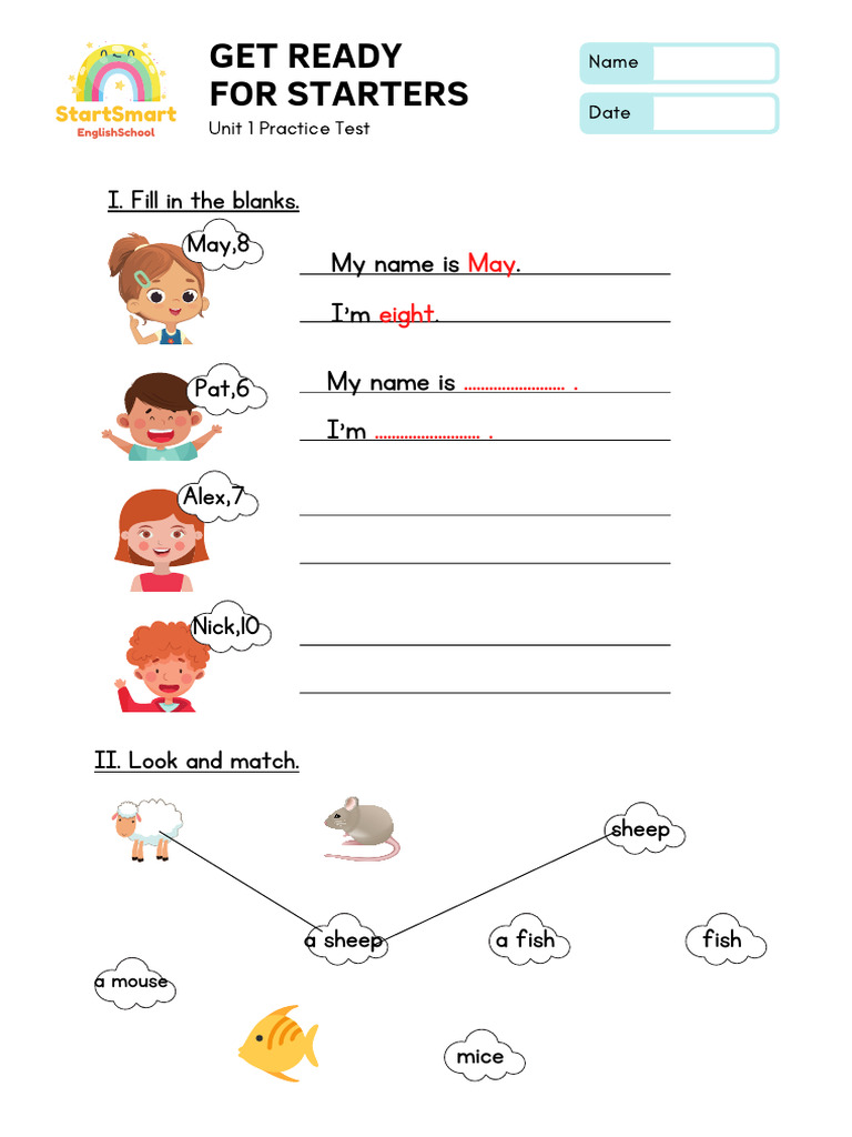 Get Ready for Starters Practice Test 1 | PDF