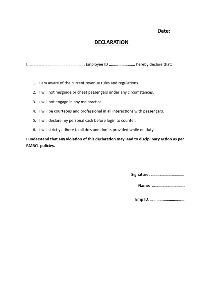 Declaration of Tom-operator as on 22-4-26 | PDF