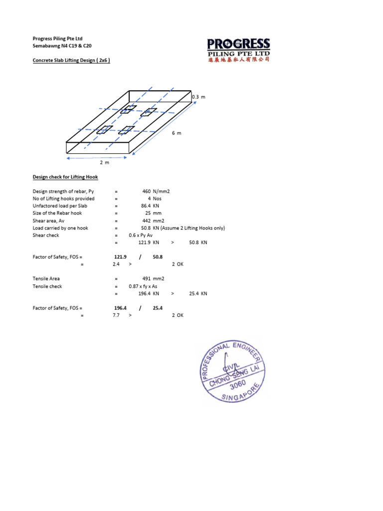12. Design Check of Precast Slab Lifting Point | PDF