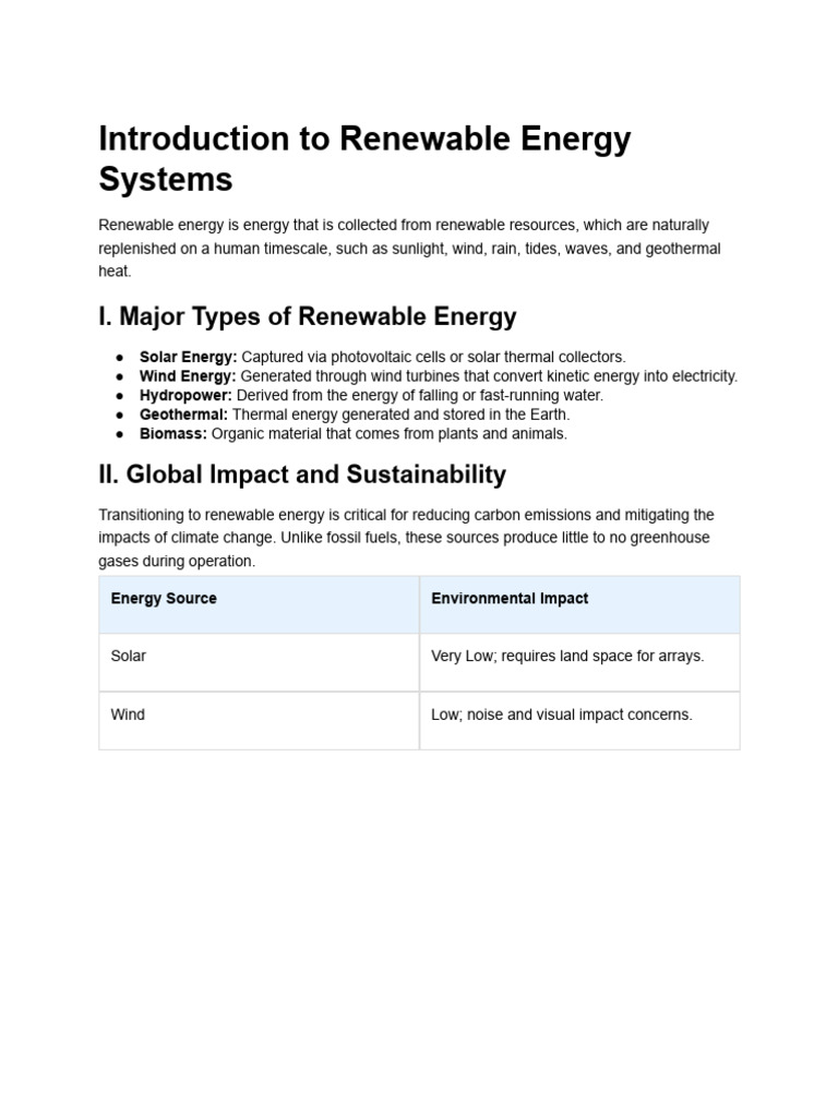 Introduction to Renewable Energy Systems | PDF