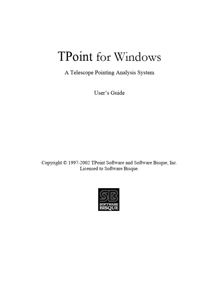 TPoint | PDF | Errors And Residuals | Minute And Second Of Arc