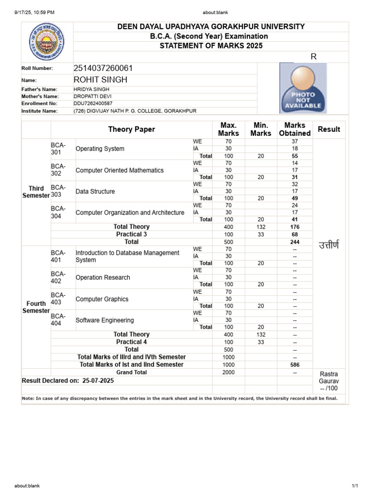 Second Year Result | PDF | Computer Science | Computing