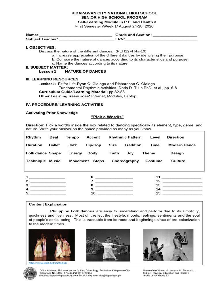 Stem Hope 3 Lesson 1 | PDF | Dances | Performing Arts