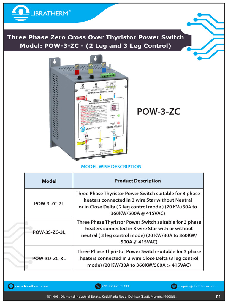 Three Phase Thyristor Power Switch POW 3 ZC Compressed | PDF