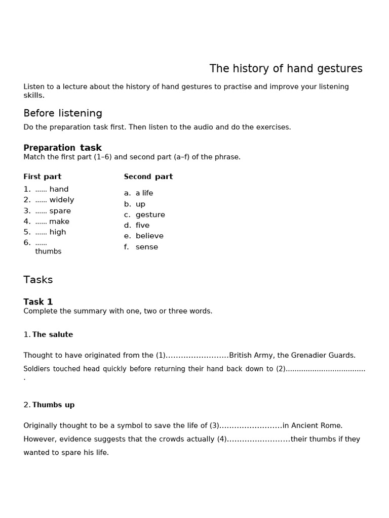 The History of Hand Gestures | PDF | Gesture | Nonverbal Communication