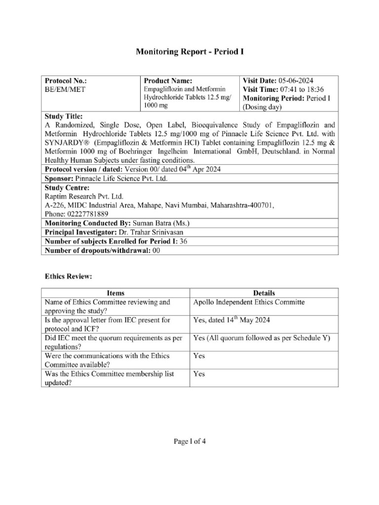 Monitoring Report | PDF
