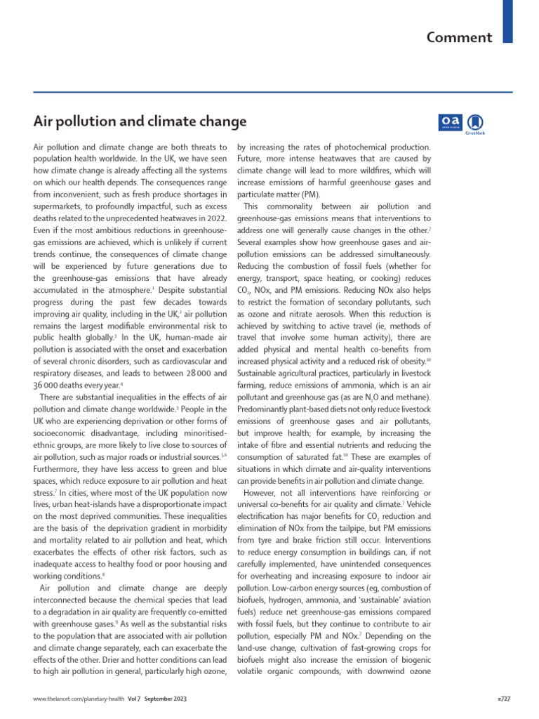 Air Pollution and Climate Change | PDF | Air Pollution | Climate Change