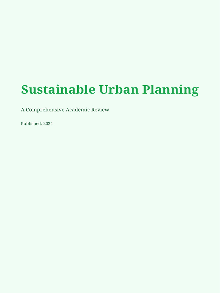 Sustainable Urban Planning v1 | PDF | Data | Environmental Design