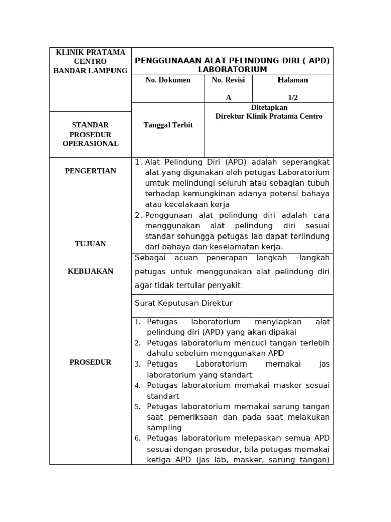 SOP APD | PDF