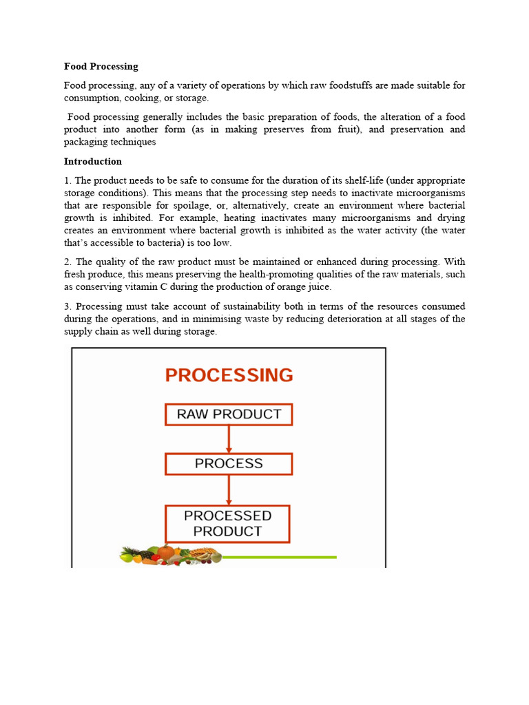1. Food Processing | PDF