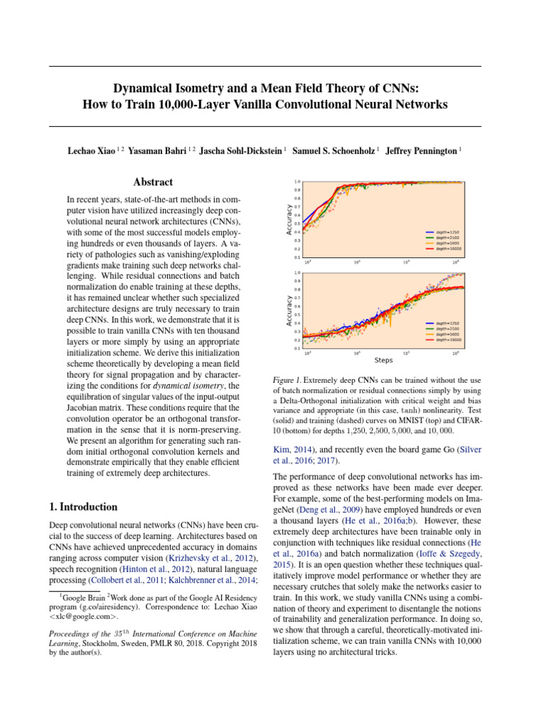 2018_Jeffrey Pennington_Dynamical Isometry and a Mean Field Theory of ...