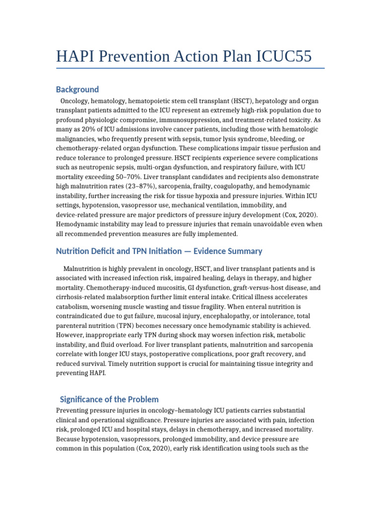 Final HAPI ActionPlan Document | PDF | Hematopoietic Stem Cell ...