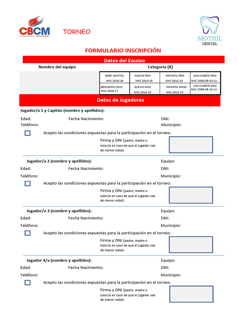 Inscripcion 3x3 Motril Dental CBCM 2026 | PDF | Privacidad de la ...
