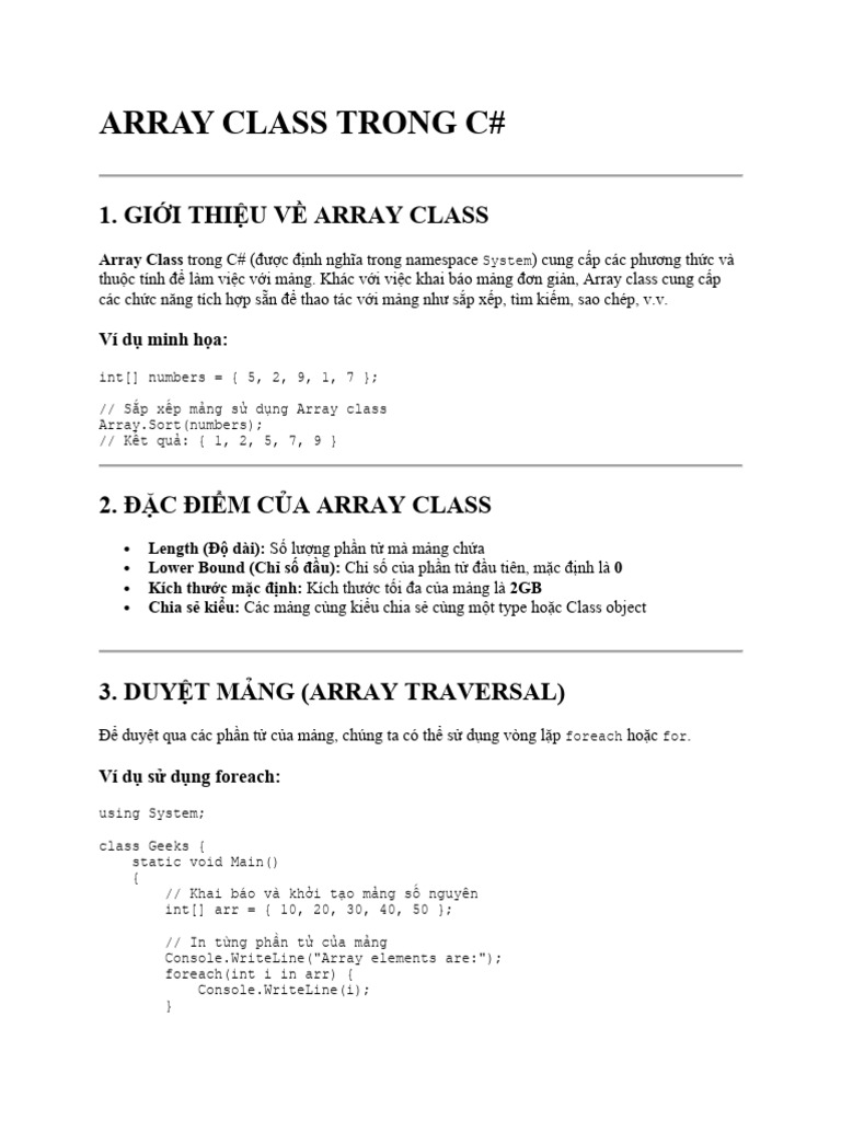 Array Trong c Sharp | PDF