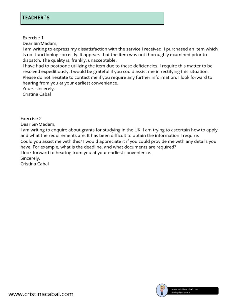Formal Letter Answer | PDF