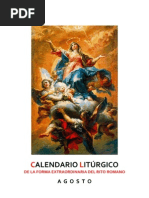 CALENDARIO LITÚRGICO -agosto-