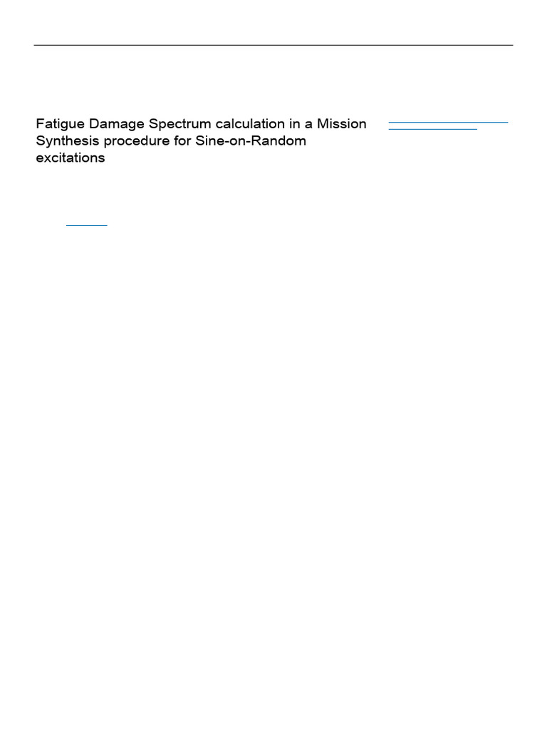 Fatigue Damage Spectrum Calculation in a Mission Synthesis Procedure ...