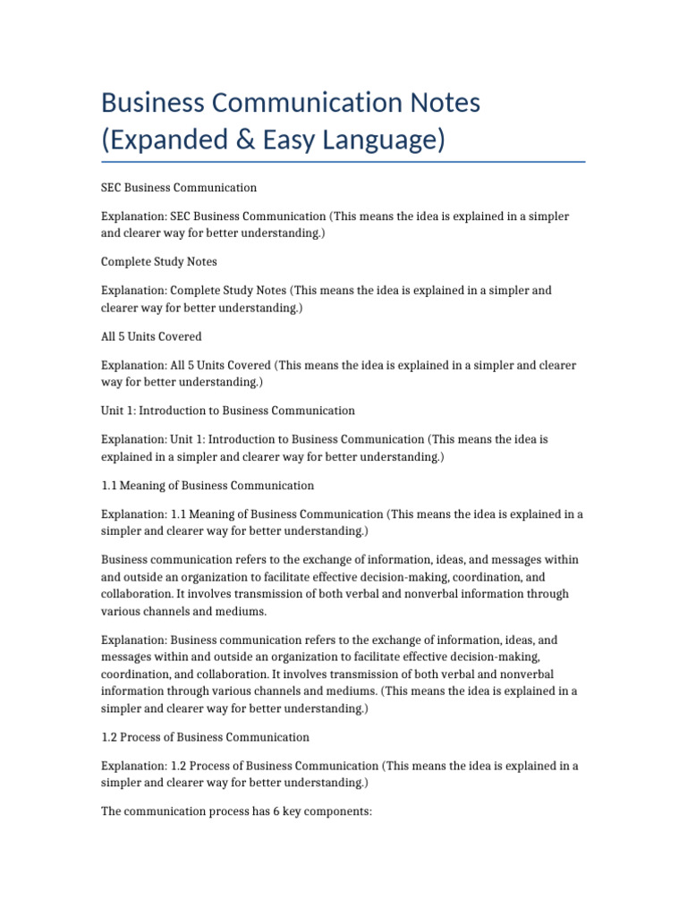 Expanded Business Communication Notes | PDF | Communication | Citation