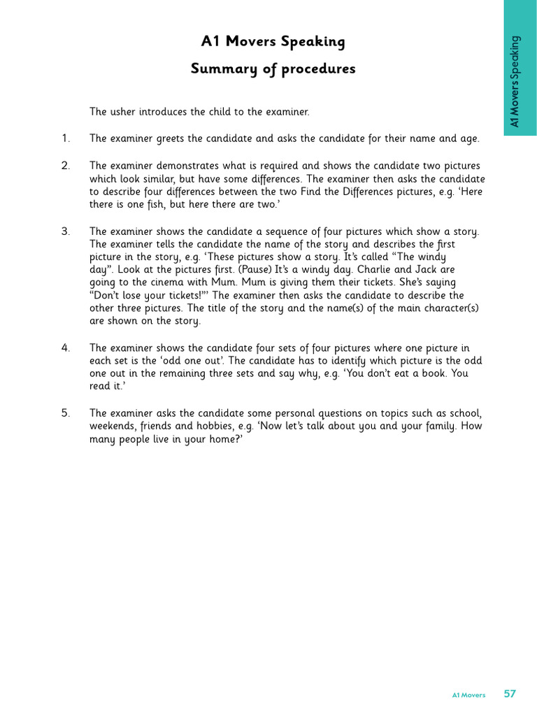 Mover Speaking Test | PDF | Chess Theory