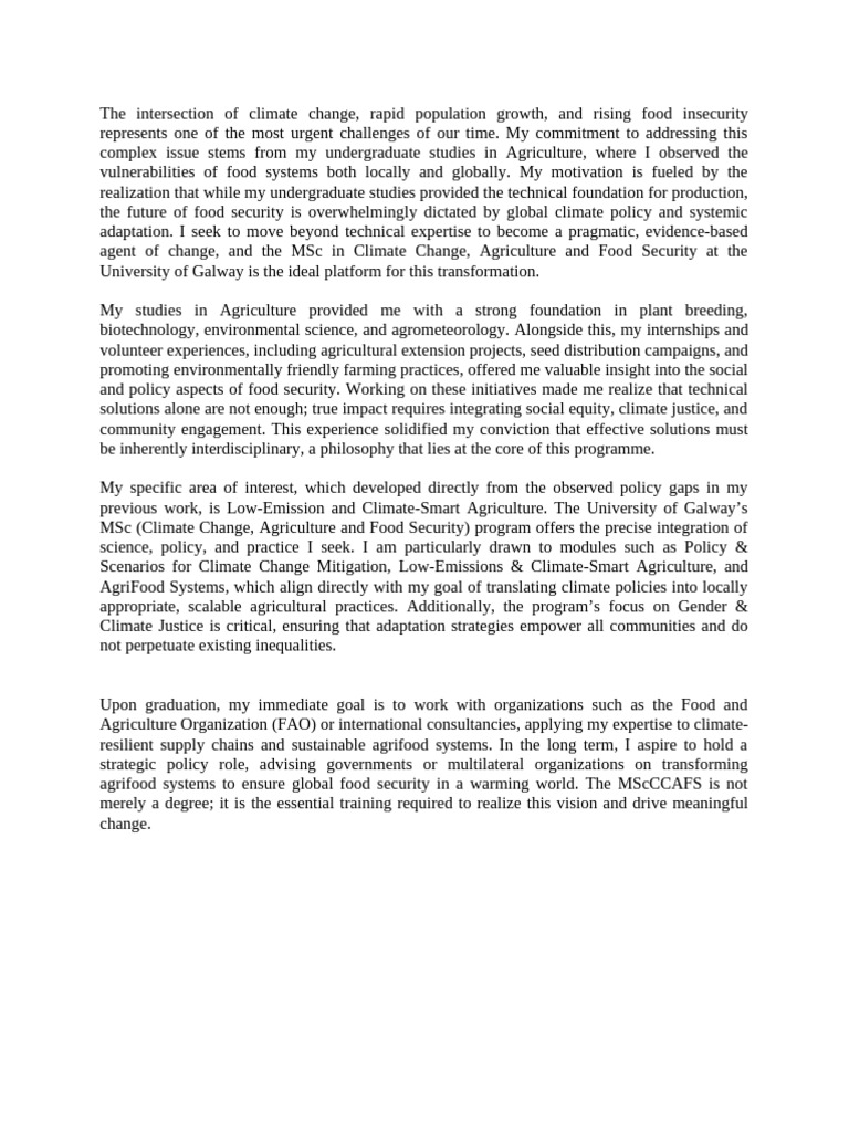 The Intersection of Climate Change | PDF | Food Security | Climate Change