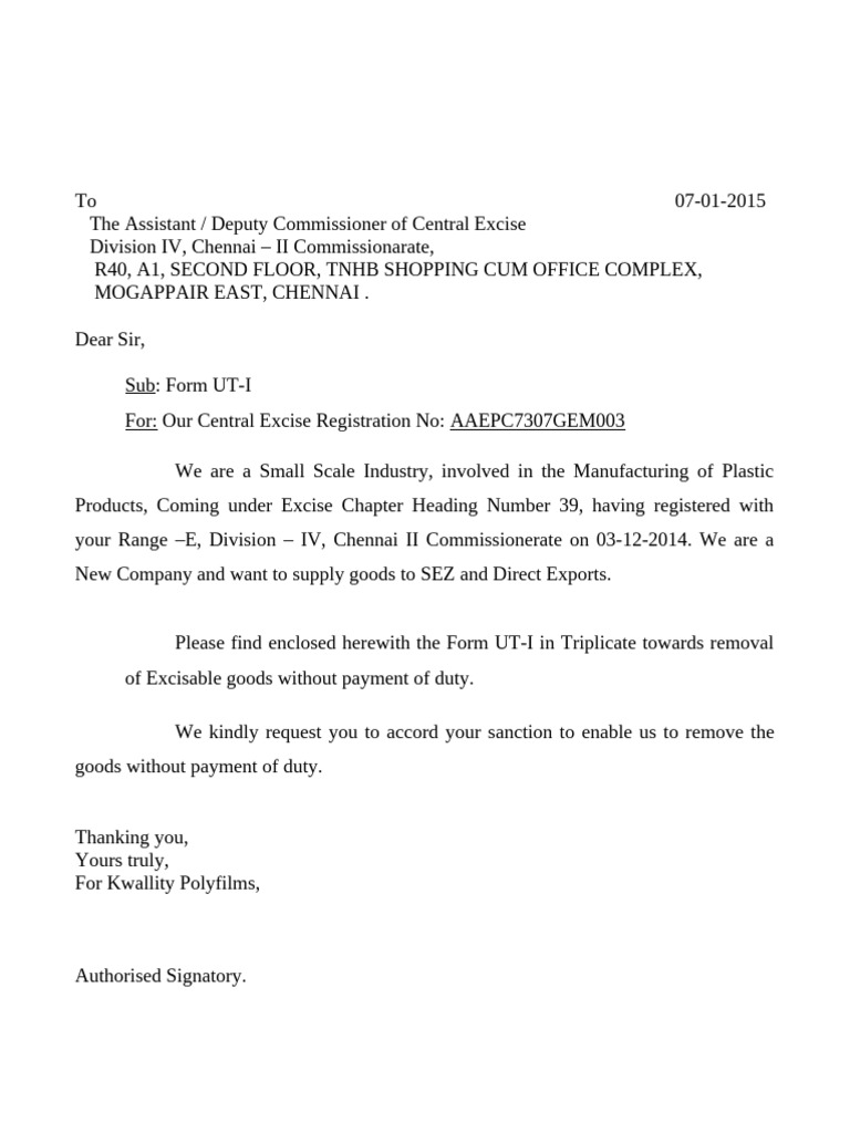 LUT Covering Letter | PDF