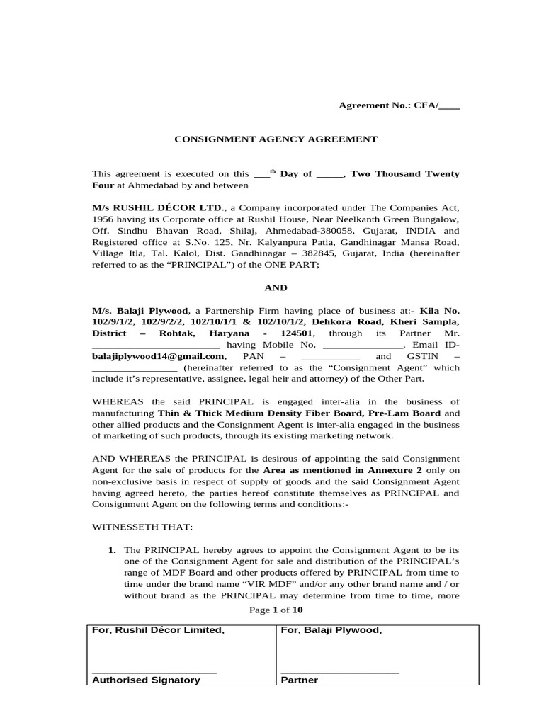 Consignment Agreement | PDF | Arbitral Tribunal | Taxes