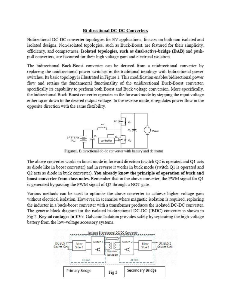 Isolated Bi-Directional DC-DC Converter For EVs | PDF | Rectifier ...