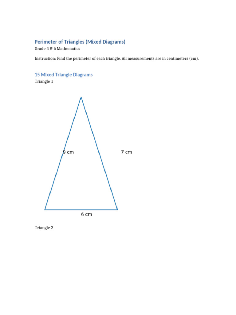 Mixed Triangle Perimeter Diagrams | PDF