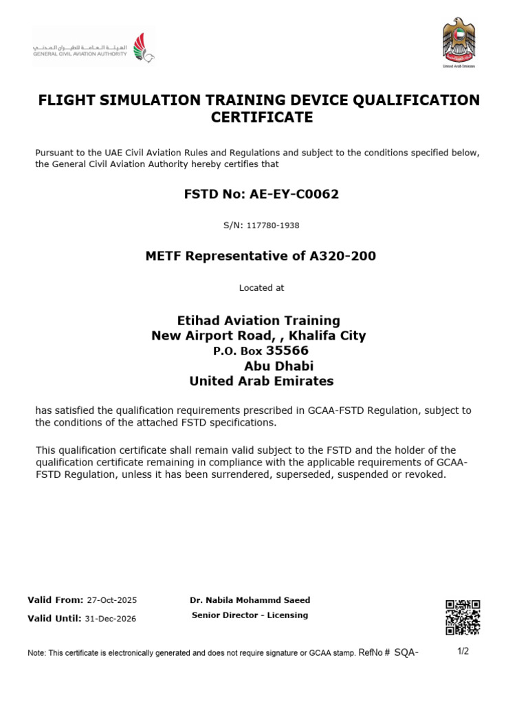 FSTD Approval Relevant to Training | PDF | Instrument Flight Rules ...
