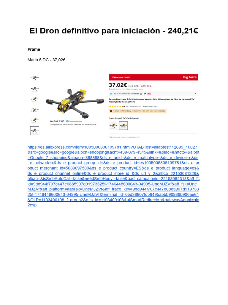 Componentes Primer Dron | PDF