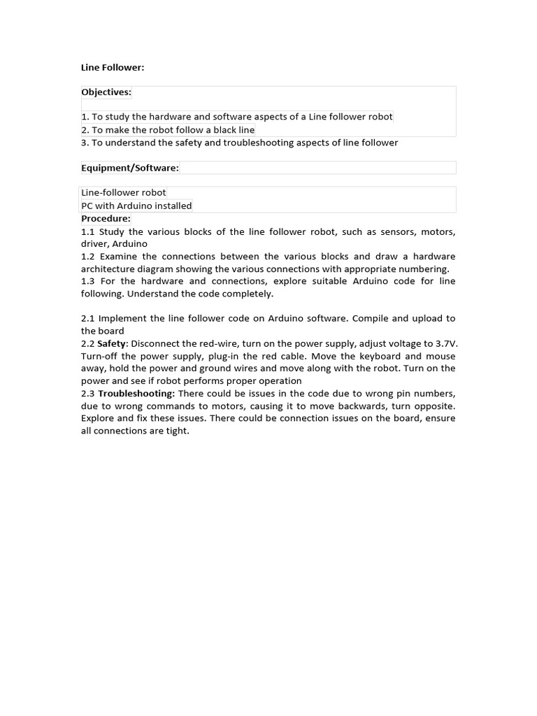 Line Follower Exercise | PDF