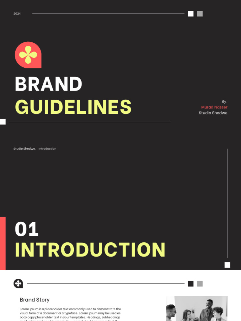 Black and Yellow Simple Bold Brand Guidelines Presentation | PDF