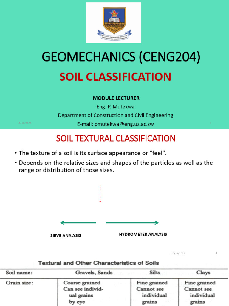 Lecture 2-Soil Classification | PDF | Earth Sciences | Soil Science