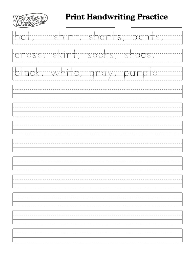 WorksheetWorks Print Handwriting Practice 1 (1) | PDF