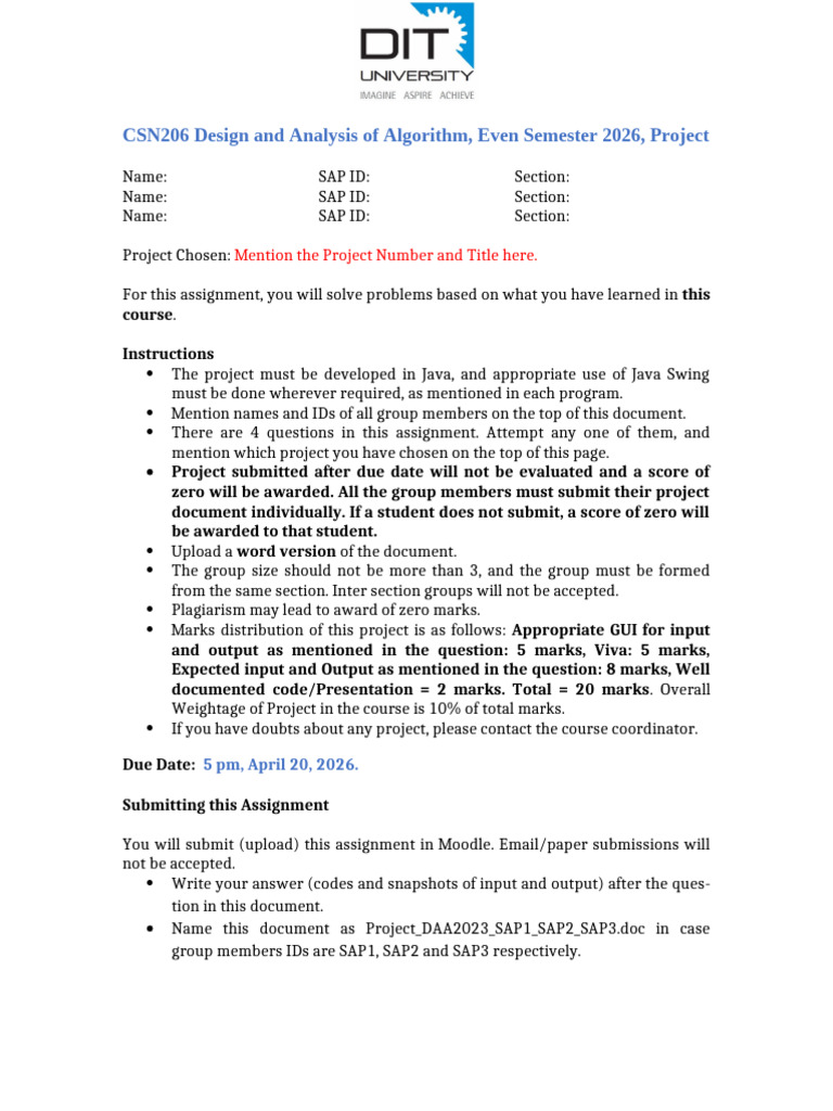 FinalMini Projects EVEN 2026 | PDF | Theoretical Computer Science ...