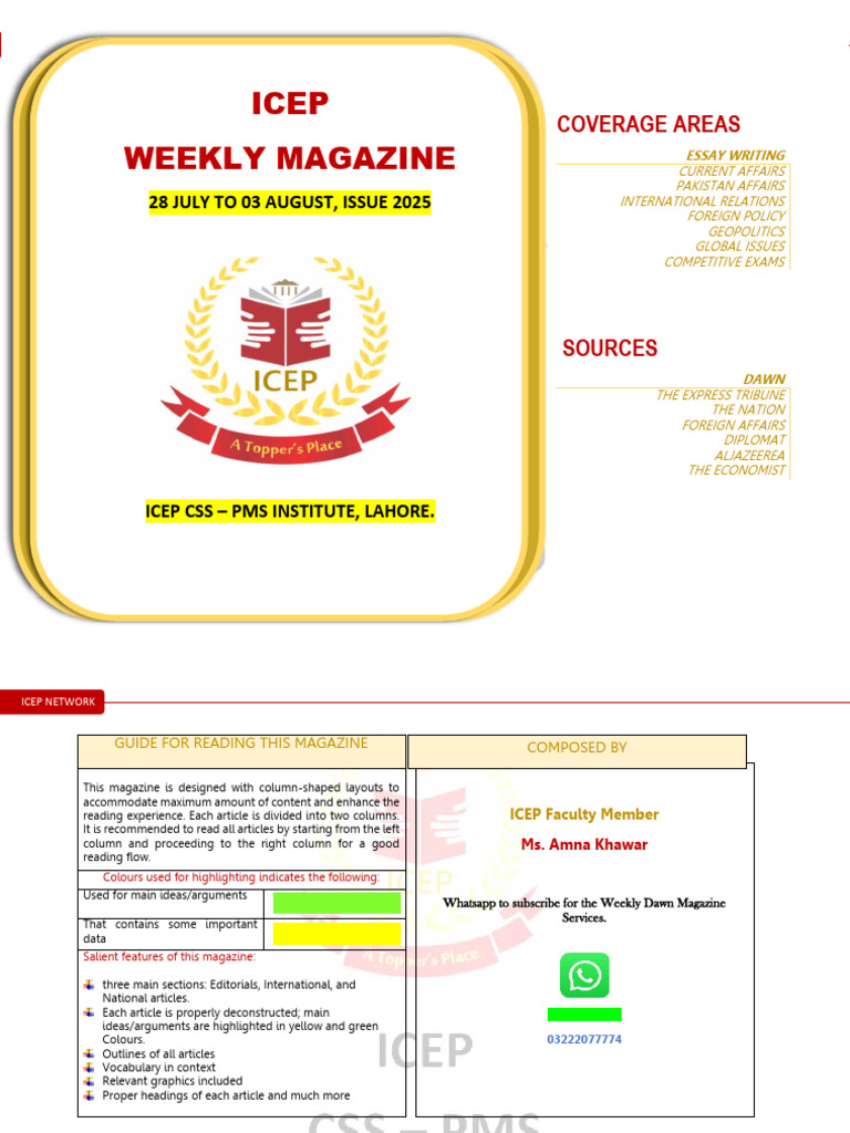 28 July -03 August , Icep Weekly | PDF | Agriculture | Two State Solution
