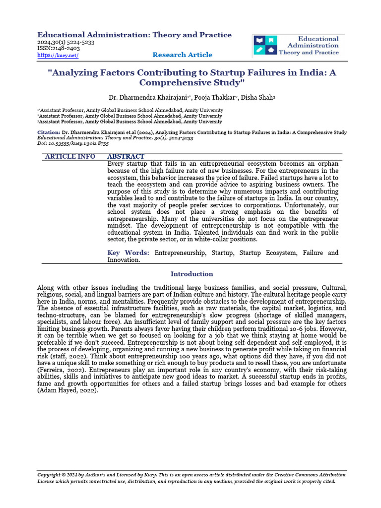 Analyzing Factors Contributing to Startup Failures | PDF | Startup ...