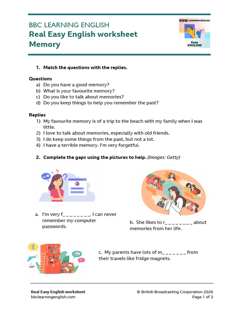 260424 REE Memory Worksheet | PDF