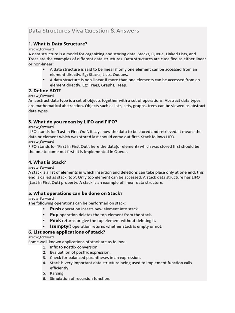 Data Structures Lab-Viva Question | PDF | Queue (Abstract Data Type ...