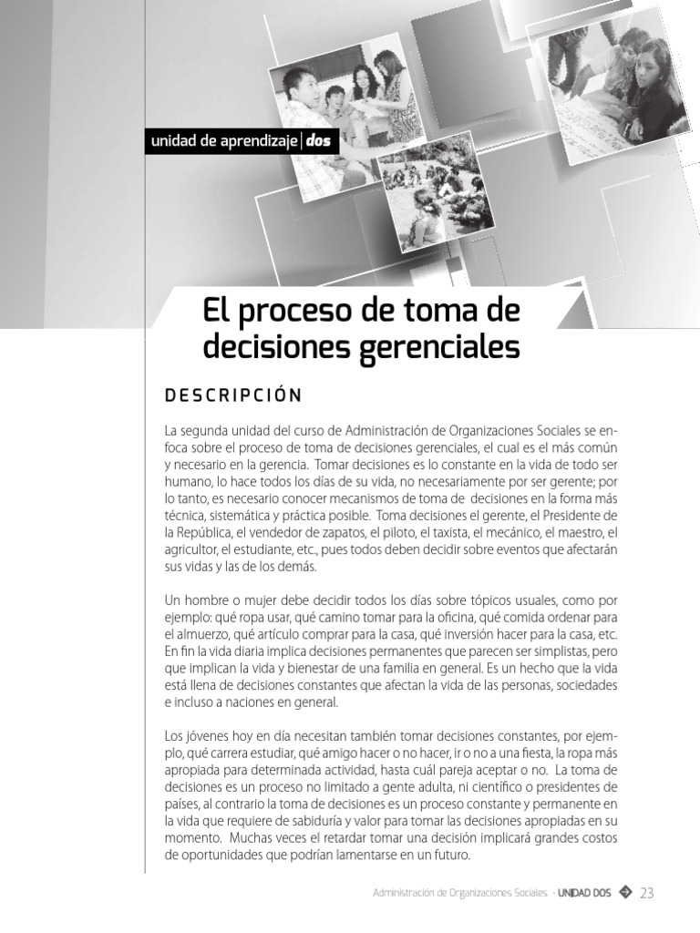 El Proceso de Toma de Decisiones Gerenciales (1) | PDF | Toma de ...