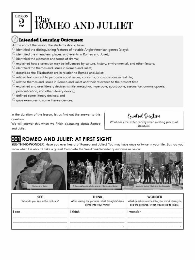 Senior 6 Romeo & Juliet 26 Copias Negro | PDF | Characters In Romeo And ...