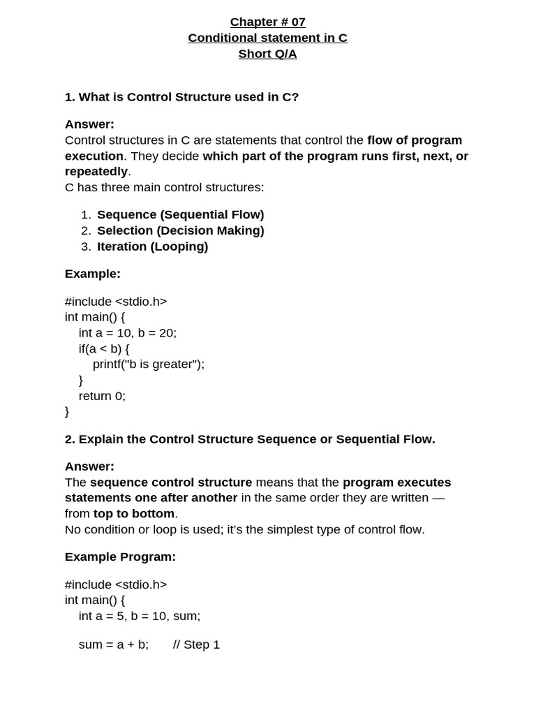 Unit 7 Conditional Statement | PDF | Control Flow | Computing